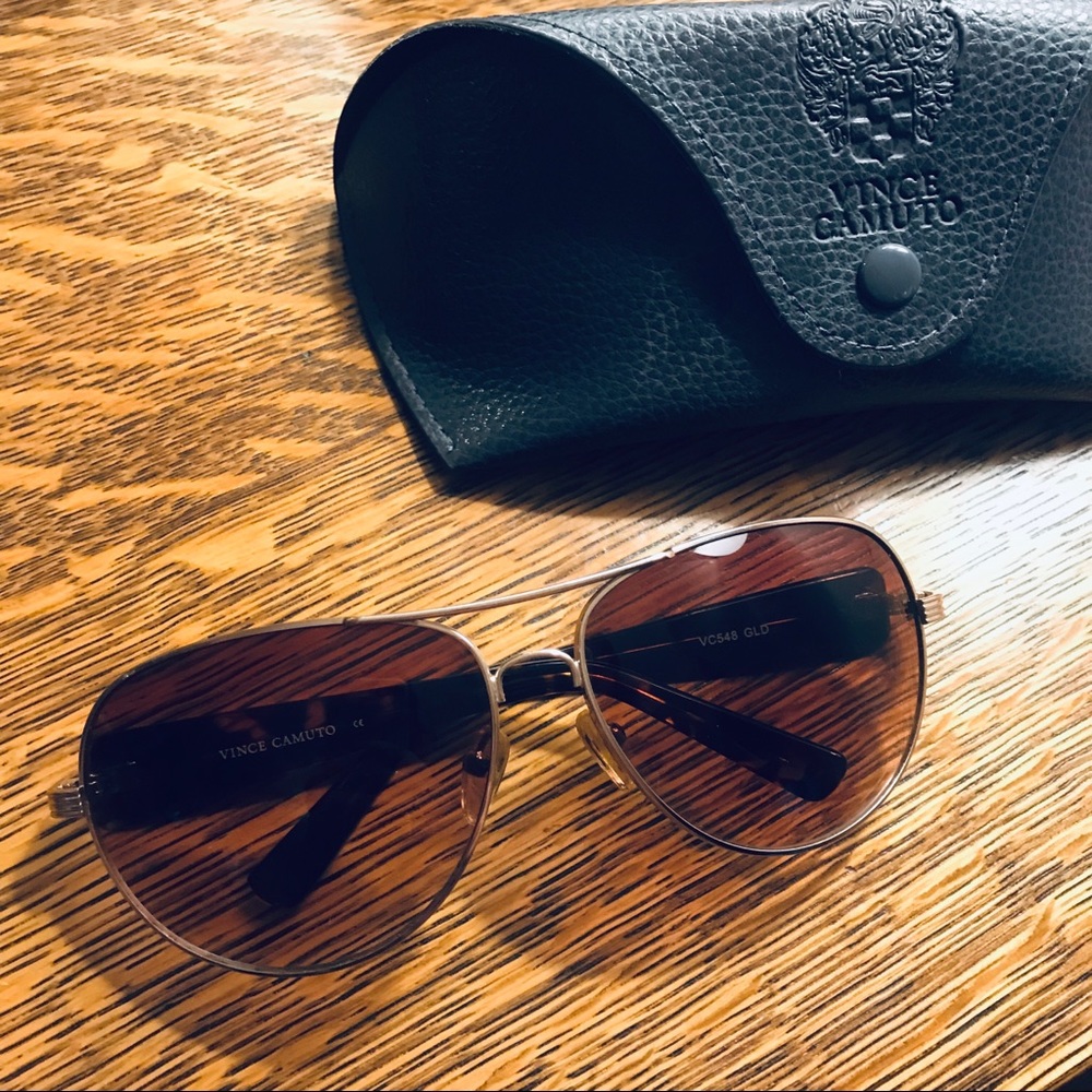 Vince Camuto Metal Aviator Sunglasses VC548 GLD